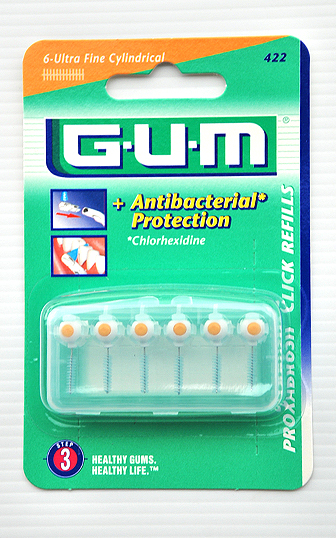 #422 GUM Proxabrush Click Refills 6-Ultra Fine Cylindrical