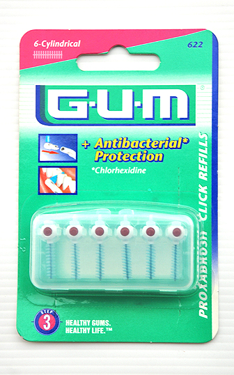 #622 GUM Proxabrush Click Refills 6-Cylindrical